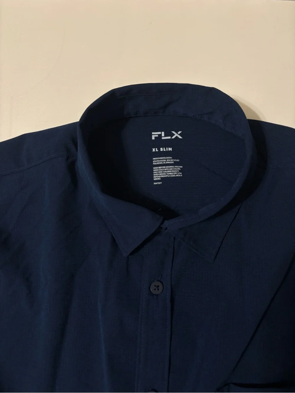FLX Men's Short Sleeve Dress Shirt in Navy